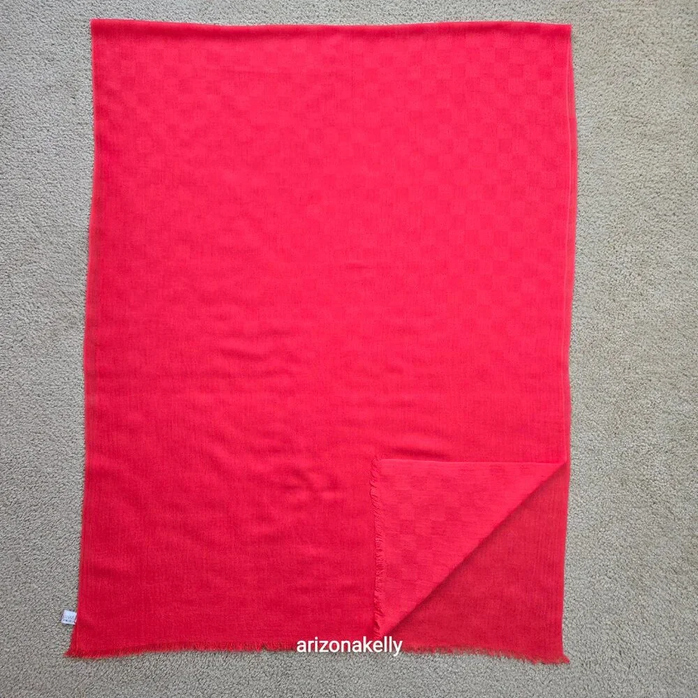 NWOT Coral Red Cashmere & Silk Scarf